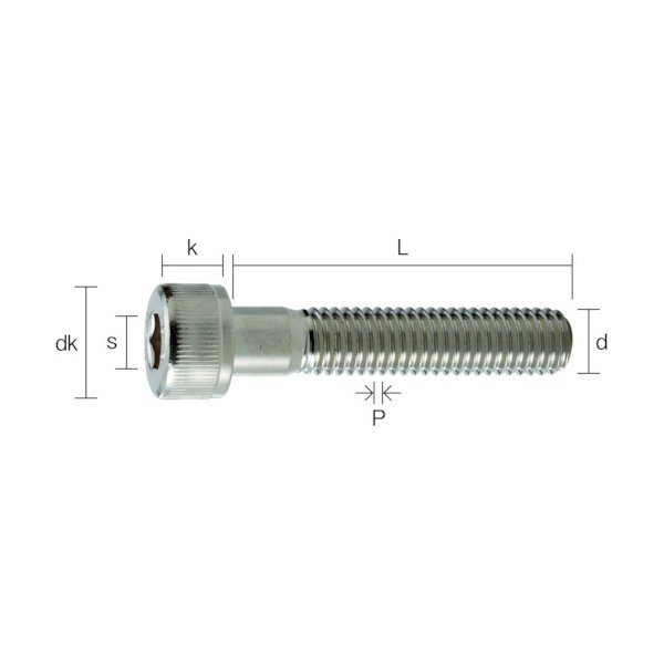 画像2: TRUSCO 六角穴付ボルト ニッケルメッキ 半ネジ M5×35 21本入 /キャップボルト(CAP) Y154-0535 [115-7607] (2)