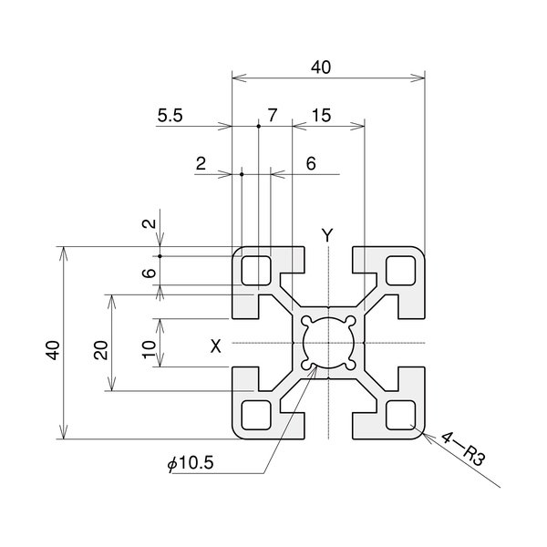 画像2: TRUSCO TSF40402S-800 TSF20フレーム40X40-800 [161-3474] (2)