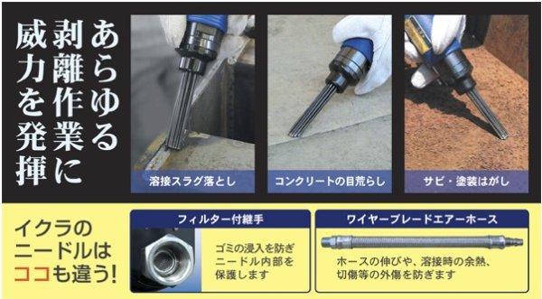 画像3: ライトニードル 空気式はくり工具 スタンダードタイプ ISK-NS20A 育良精機 (3)