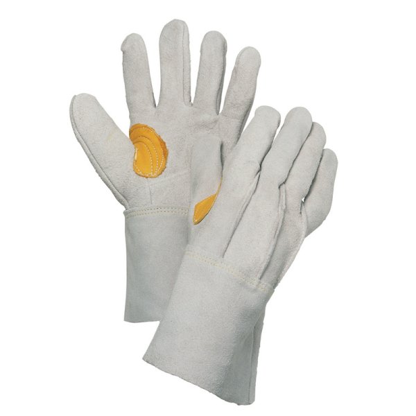 画像1: 5本指床皮製作業手袋 コンピアテ付き 中長 53Y 大中産業 (1)