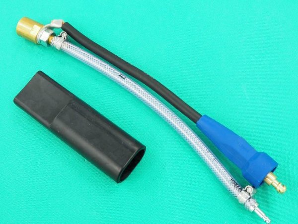 画像1: ゴムカバー付 空冷200A用パワーケーブルアダプタ・ストレート延長セット NK-19TR ねじ込ジョイント オス式 (1)