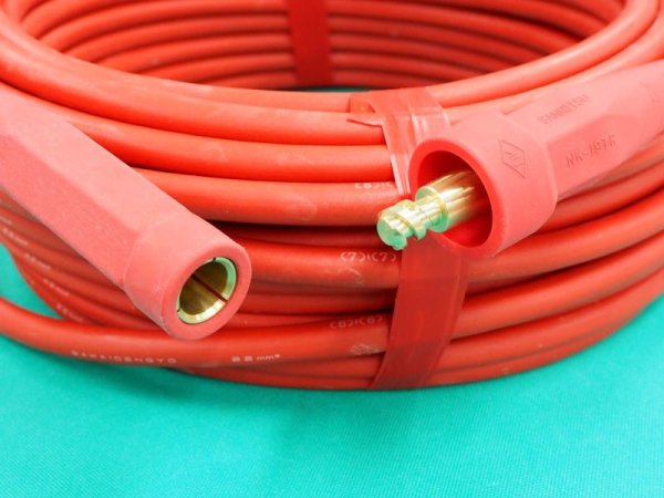 画像2: カラー延長ケーブル・赤色 NK-19TRねじ込ジョィントオス・メス付 (2)