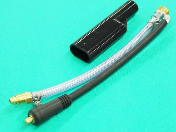 画像1: 新ダイワSTW201A用 150A TIGトーチパワーケーブル接続アダプター (ゴムカバー付) (1)
