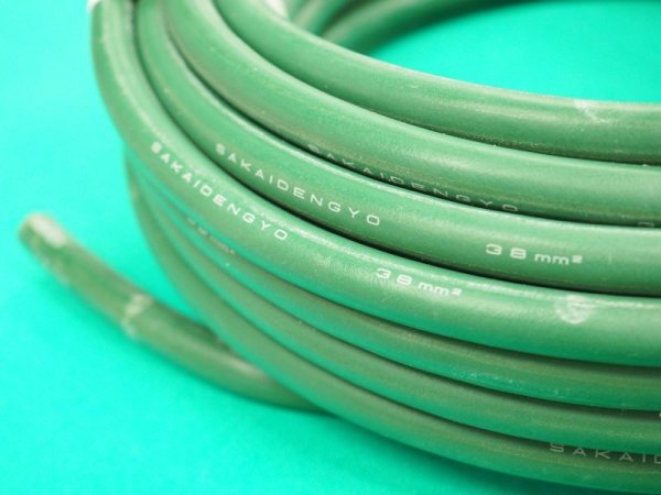 画像2: カラー溶接ケーブル 緑色 5m単位 WCT38 (#35120) (2)