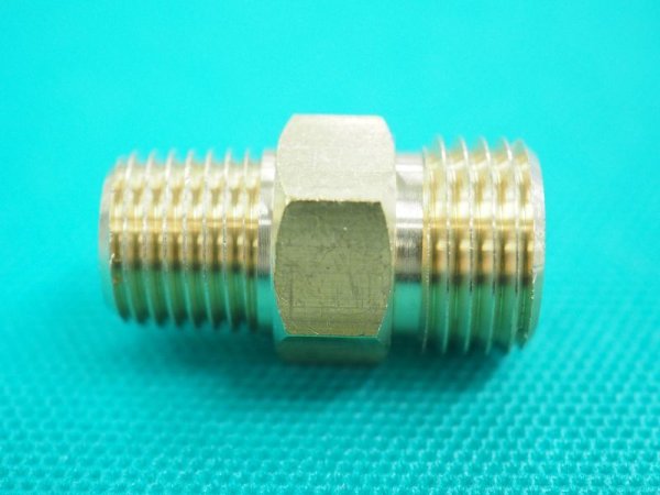 画像3: 阪口製作所 酸素調整器用元ネジ異径アダプタ M16-P1.5(右)+PT1/4  (3)