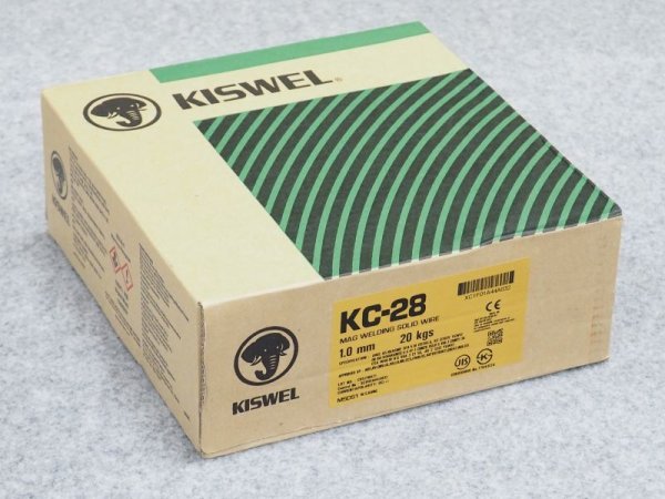 画像1: キスウェル 軟鋼〜490MPa級鋼用 ソリッドワイヤCO2用 KC-28 1.0mm-20kg (1)