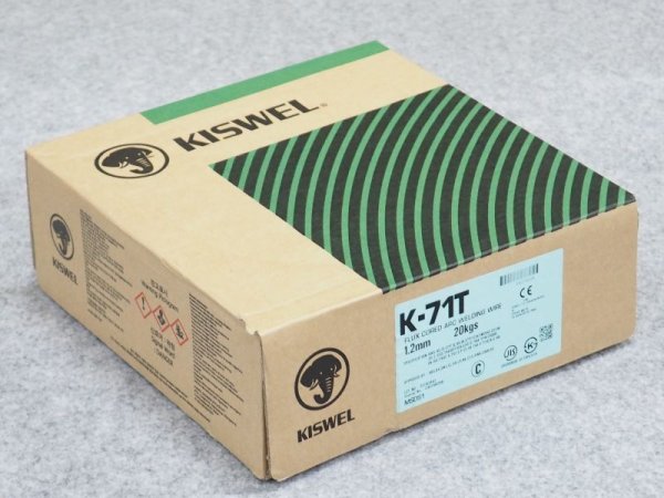 画像1: キスウェル 軟鋼〜490MPa級鋼用 フラックス入りワイヤCO2用 K-71T 1.2mm-20kg (1)