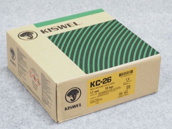 画像1: キスウェル 軟鋼〜490MPa級鋼用 ソリッドワイヤCO2用 KC-26 1.2mm-20kg (1)