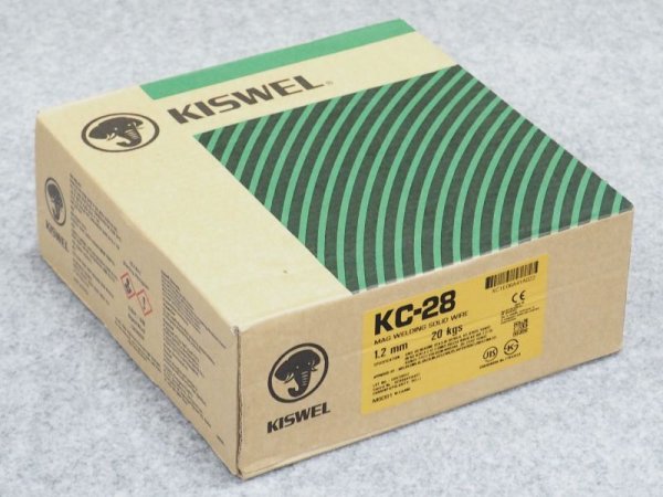 画像1: キスウェル 軟鋼〜490MPa級鋼用 ソリッドワイヤCO2用 KC-28 1.2mm-20kg (1)