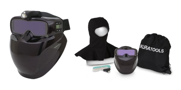 ラピッドグラス 自動遮光面/溶接面 ISK-RGG6 防塵マスク/ヘルメット併用可能 育良精機
