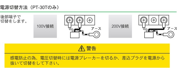 画像3: 屋内用 ポータブルトランス 昇降圧兼用 PT-30T 育良精機 (3)