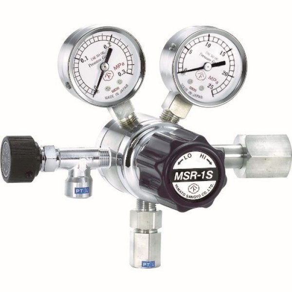 二段式圧力調整器 MSR-1S ( 容器取付タイプ）ステンレスタイプ 酸素