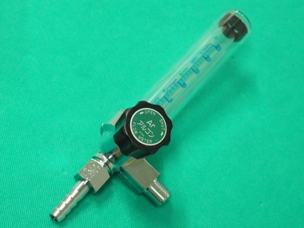 画像1: ユタカ アルゴン調整器用 NF流量計 Ar25L/min 100000-037-7 G1/4オス+M12-P1.0-φ8.5ホース接続) (1)