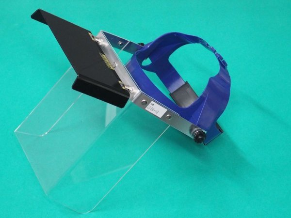 画像2: 溶接/遮光/防災面 直接装着用防災面 本体:透明/前面:No.9 2030W-HG 透明/9 角型 理研化学 (2)