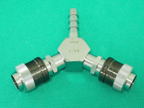 画像2: アポロコック 酸素ガス用ホース分岐ソケット(入力ホース差φ8/標準サイズ) BS-1  小池酸素工業 (2)