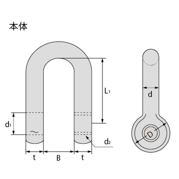 日本産 日本JIS規格BCシャックル 電気メッキ M級 使用荷重7T 10個入り