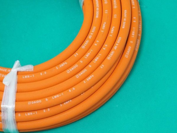 画像1: 溶断溶接用ゴムホース ＬＰＧホース 注文単位1m 6.8.9  (1)