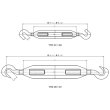 画像5: TRUSCO 枠式ターンバックル フック&フックタイプ ネジ径5/8 ユニクロ TTB-07 [275-8105] (5)