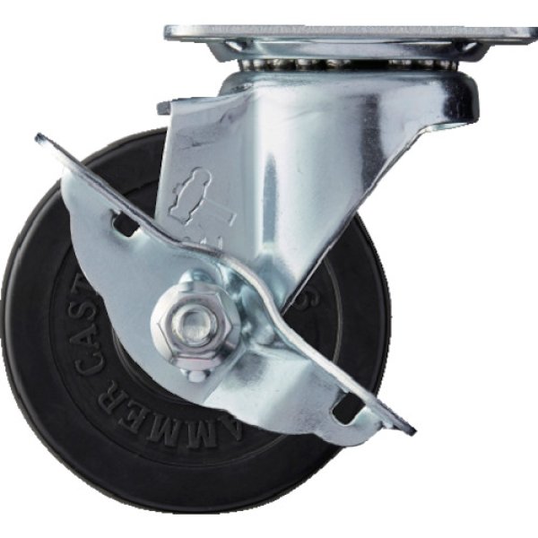 画像5: ハンマー 旋回式ゴム車輪 75mm ストッパー付 413S-R75 [125-1708] (5)