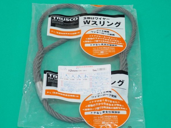 画像1: TRUSCO Ｗスリング ソフトタイプ ケーブルレイド 12mmx1.0m GRS-12S1 [115-0982] (1)