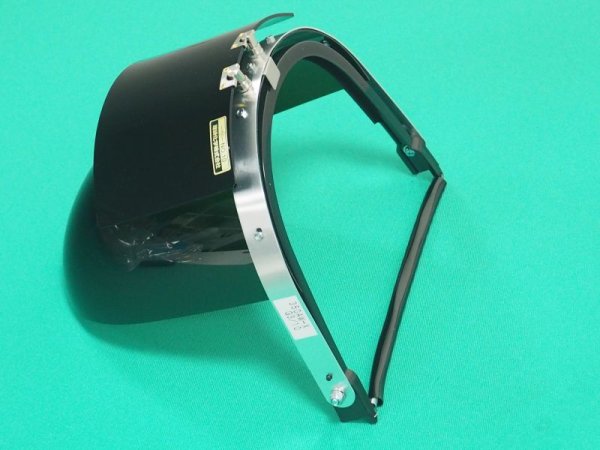 画像1: 溶接/遮光/防災面 350AWX G3/10 球面型 ヘルメット装着用ダブル防災面 本体：G3/前面：No.10 別注品 理研化学 (1)