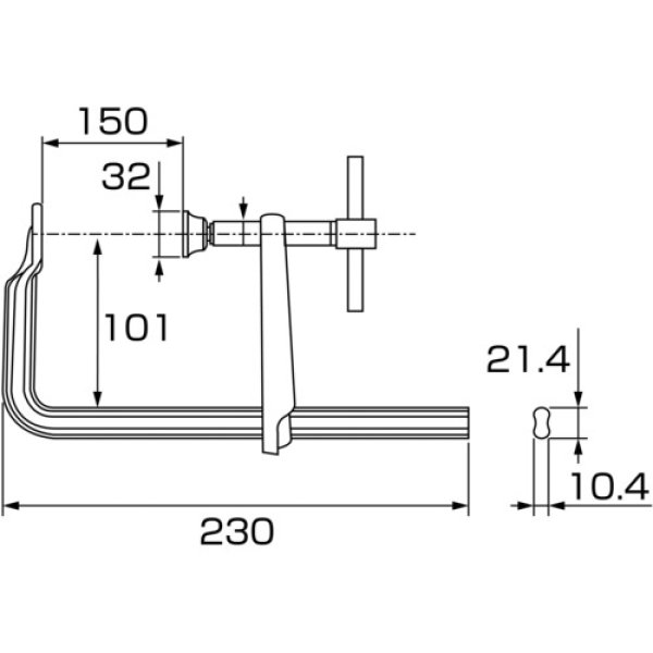 画像6: エビ L型クランプ エビ万力 バーハンドル標準型  150mmｘ101mm BM1510A [125-8971] (6)