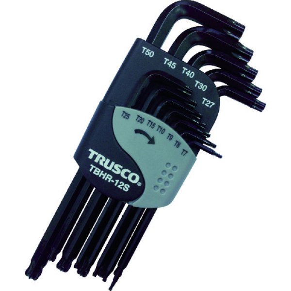 画像1: TRUSCO ポールポイントヘックスローブレンチセット 12本組 T7H〜T50 TBHR-12S  [445-5134] (1)