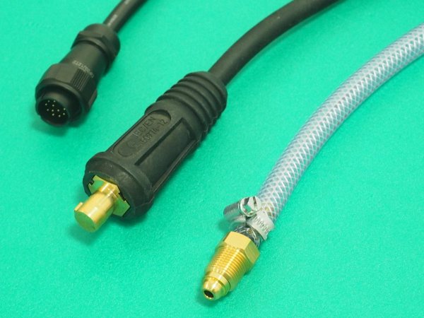 画像2: マイト工業 MT-200FDP・MT-200AF用 空冷TIGトーチ延長用溶接機側口出線3点セット (2)
