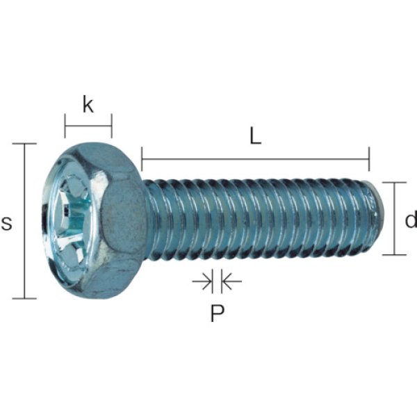 画像2: TRUSCO 十字穴付六角アプセットボルト 三価白 M8×20 13本入 Y306-0820 [115-7715] (2)