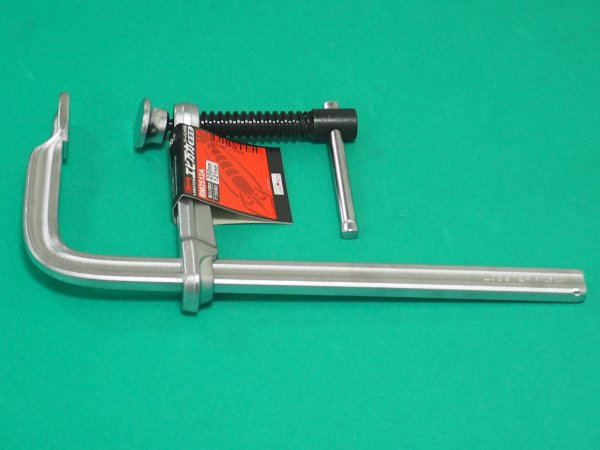 画像1: エビ L型クランプ エビ万力 バーハンドル標準型  250mmｘ121mm BM2512A [125-8973] (1)