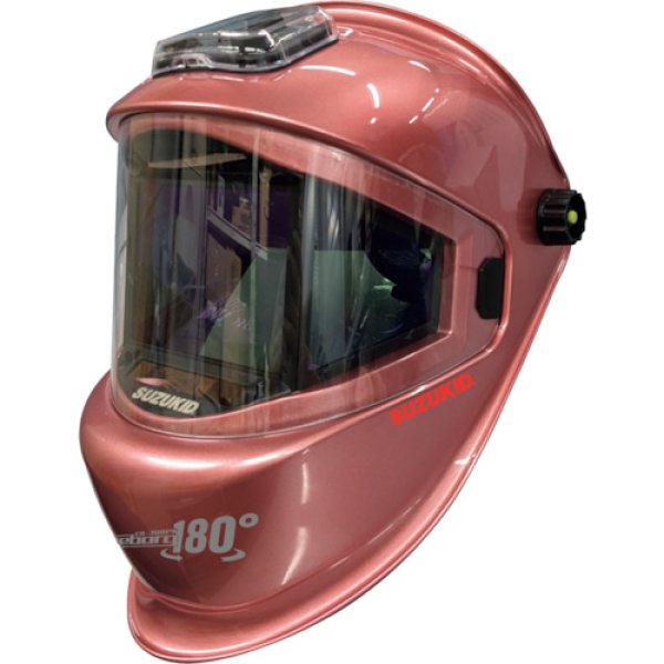 画像1: SUZUKID 180°パノラマワイドビュー液晶式自動遮光面 アイボーグ・ワンエイティ・ロゼ EB-300PW/R  (1)