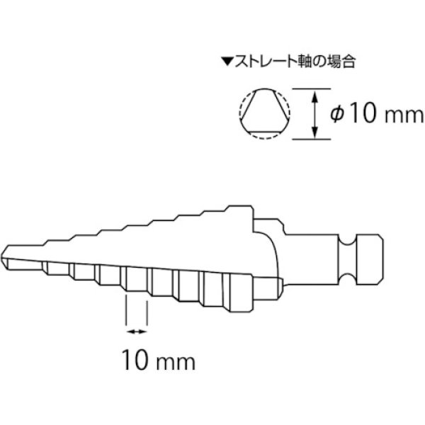 画像4: エビ ステージドリル ノンコーティング 5段 軸径10mm 4-12 LB412A [335-6434] (4)