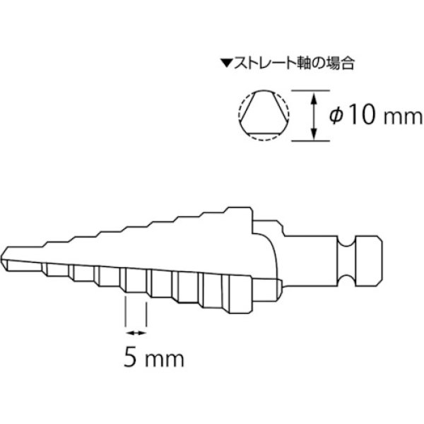 画像4: エビ ステージドリル ノンコーティング 9段 軸径10mm 5-21 LB521 [335-6477] (4)