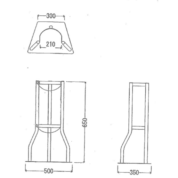 画像2: ボンベスタンド 3000Lボンベ立1本用細瓶 カミマル (2)