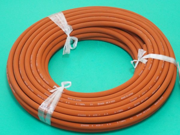 画像1: 溶断溶接用ゴムホース アセチレンホース 8.0mm 30m  (1)