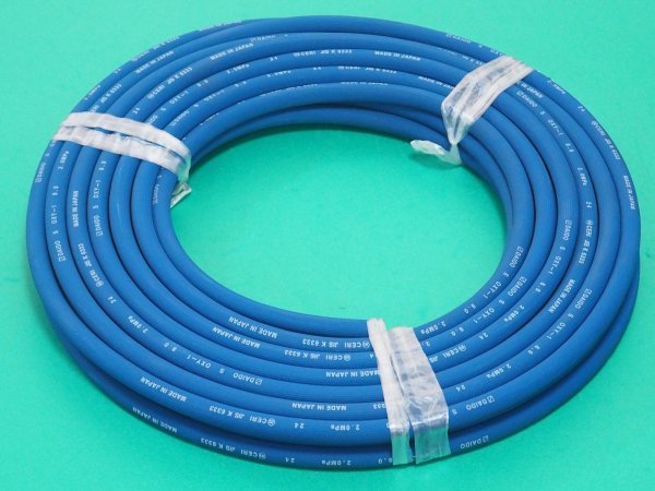 画像1: 溶断溶接用ゴムホース 酸素ホース 8.0mm 20m (1)