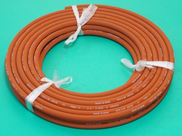 画像1: 溶断溶接用ゴムホース アセチレンホース 8.0mm 20m  (1)
