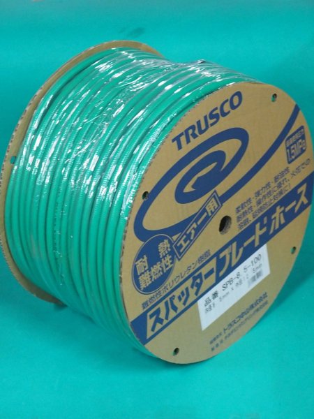 画像1: TRUSCO SPB-8.5-100 エアホース スパッタブレードチューブ 8.5×12.5mm 100m ドラム巻 [152-6791] (1)