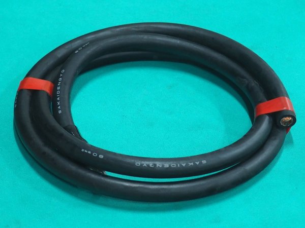 画像1: 溶接ケーブル WCT80SQ 黒色 (メートル売り)  (1)