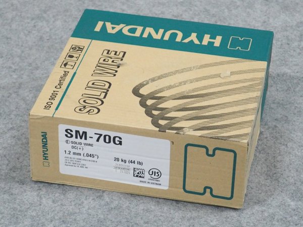 画像2: 現代 軟鋼〜490MPa級鋼用 ソリッドワイヤCO2用 SM-70G 1.2mm-20kg (2)