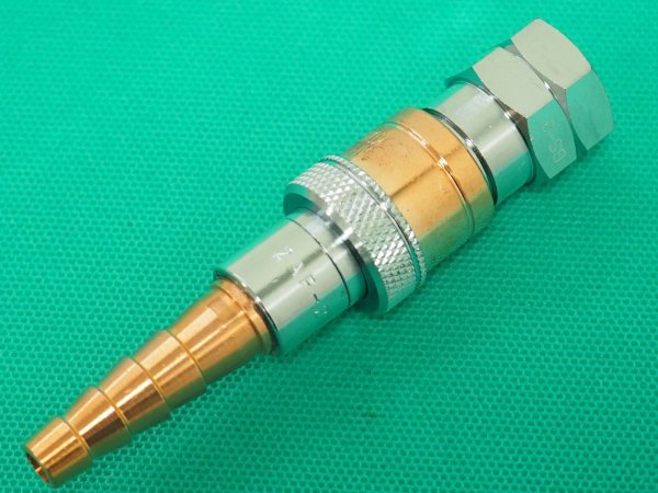 画像2: アポロコック 可燃性ガス用ゲージ直結用ソケット/プラグ セット ZGSP-2(逆流防止弁タイプ)  小池酸素工業 (2)