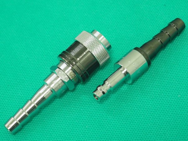 画像1: アポロコック 酸素用ホース中間用ソケット/プラグセット ZASP-1 （逆流防止弁タイプ）小池酸素工業 (1)