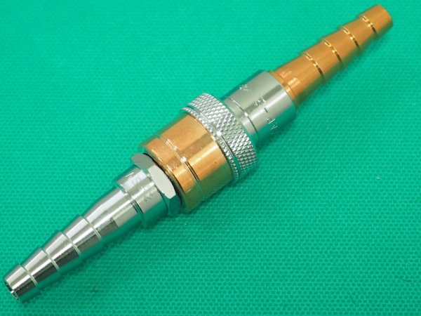 画像2: アポロコック 可燃性ガス用ホース中間用ソケット/プラグセット ZASP-2 (逆流防止弁タイプ) 小池酸素工業 (2)