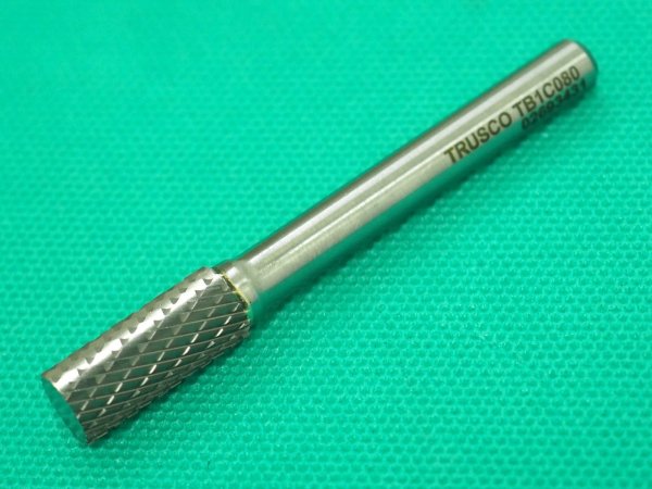 画像2: TRUSCO 超硬バー 円筒型 Φ8X刃長19X軸6 ダブルカット TB1C080 [384-0271] (2)