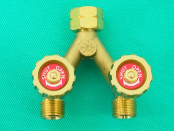画像1: アセチレン用分岐管 二又バルブ YB-2 阪口製作所 (1)
