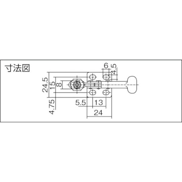 画像2: 下方押え型トグルクランプ 水平ハンドル ISK-040 (31102) 育良精機　 (2)