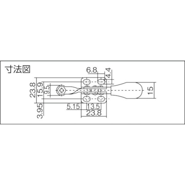 画像2: 下方押え型トグルクランプ 水平ハンドル ISK-HH1500 (31104) 育良精機　 (2)