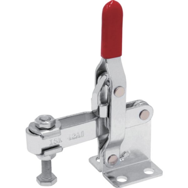 画像1: 下方押え型トグルクランプ 垂直ハンドル ISK-42A0 (31322) 育良精機　 (1)