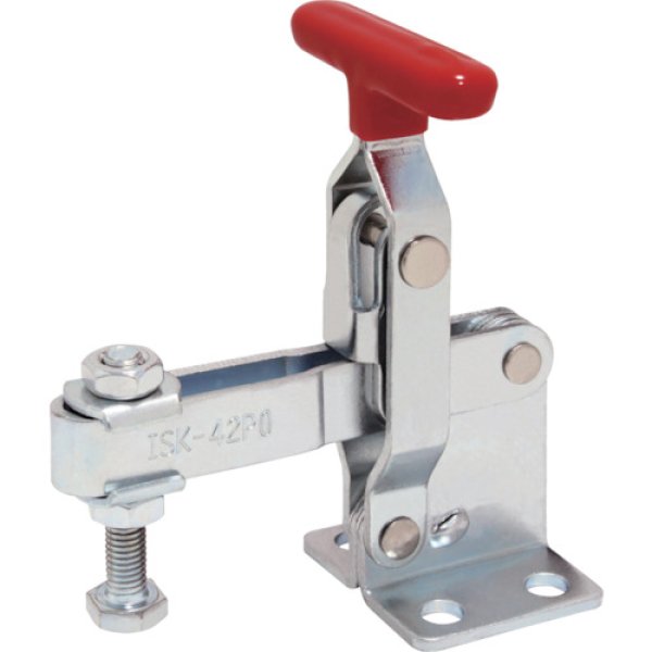 画像1: 下方押え型トグルクランプ 垂直ハンドル ISK-42P0 (31326) 育良精機　 (1)