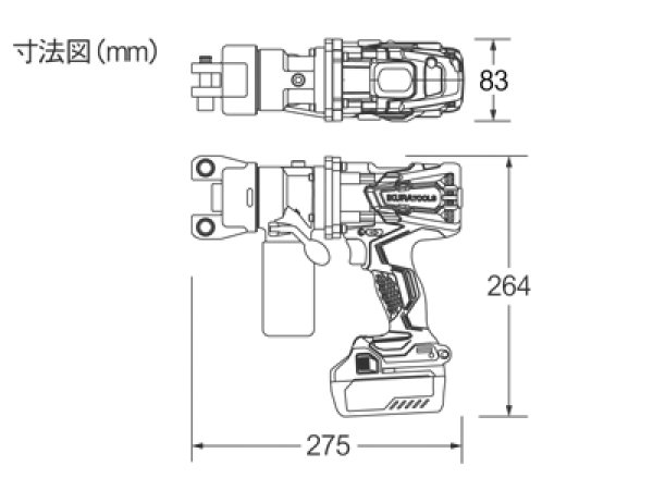 画像3: アングルコンポ コードレスパワーユニット ISK-CP13LS (50180) 携帯型アングル加工機 育良精機  (3)